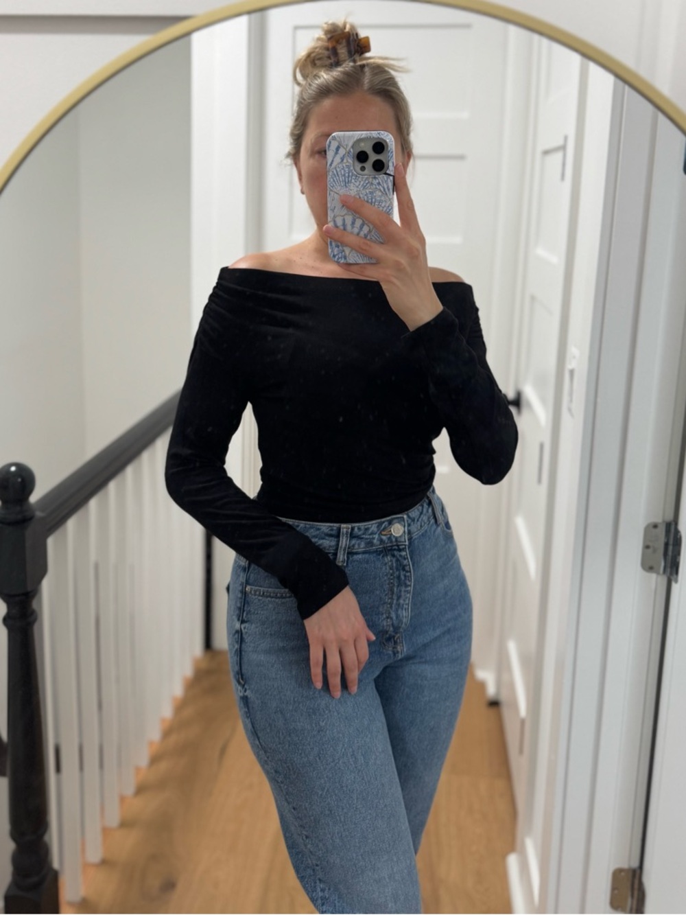 Off-Shoulder Long Sleeve Top